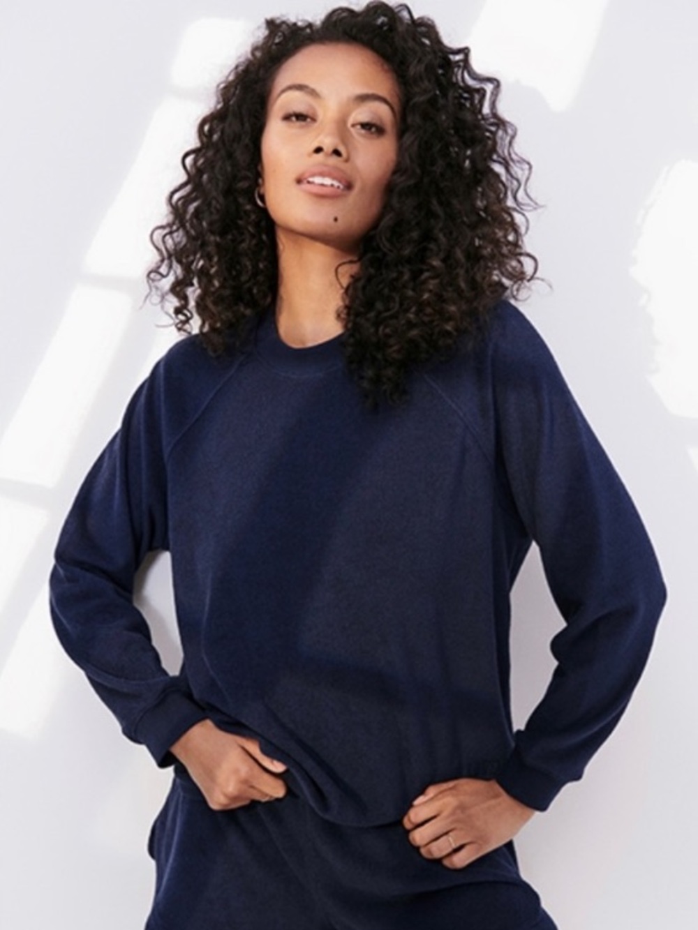 Lunya Navy Terry Knit Sweatshirt